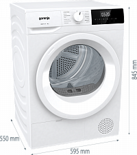 Отдельностоящая сушильная машина с тепловым насосом, 8 кг